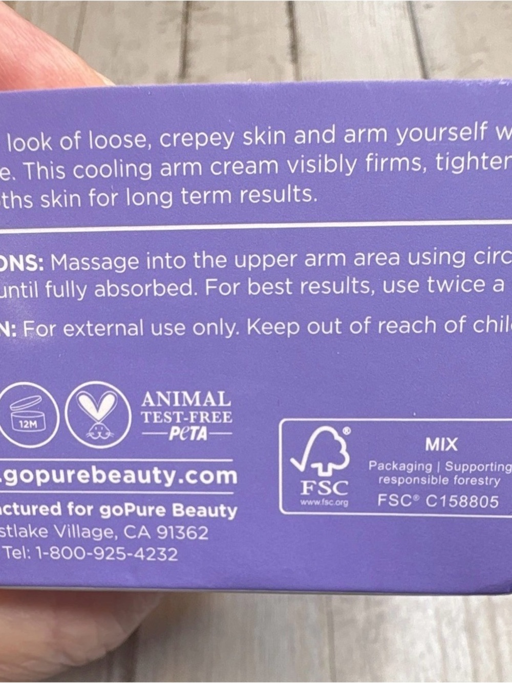 goPure Sculpt & Tone Arm Cream Firming 3.4 fl oz 7% ProTight Ashwagandha - Picture 6 of 14